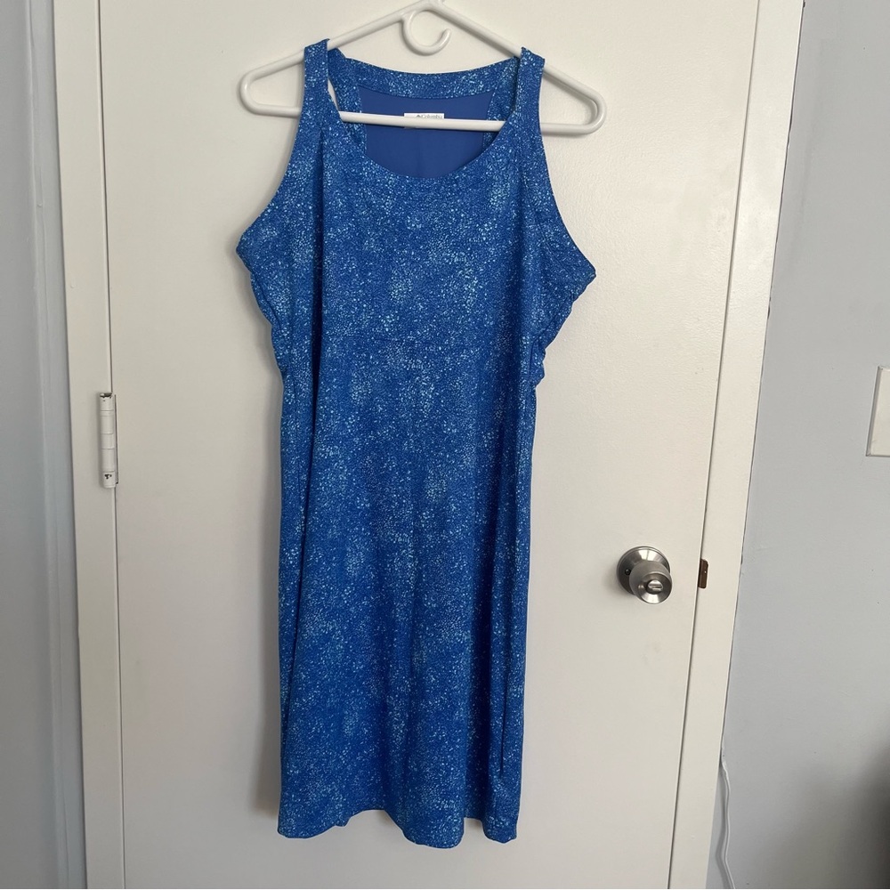 Columbia Women's Blue Printed Sleeveless Cold Bay Dress-Sz. Large